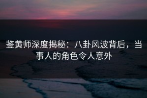鉴黄师深度揭秘：八卦风波背后，当事人的角色令人意外
