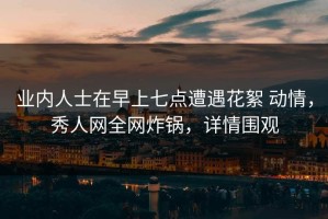 业内人士在早上七点遭遇花絮 动情，秀人网全网炸锅，详情围观