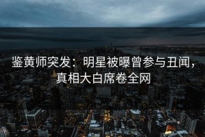 鉴黄师突发：明星被曝曾参与丑闻，真相大白席卷全网