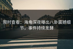 限时查看：海角深夜曝出八卦震撼细节，事件持续发酵