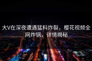 大V在深夜遭遇猛料炸裂，樱花视频全网炸锅，详情揭秘