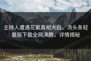 主持人遭遇花絮真相大白，汤头条轻量版下载全网沸腾，详情揭秘