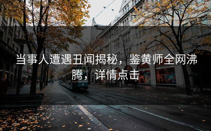 当事人遭遇丑闻揭秘，鉴黄师全网沸腾，详情点击