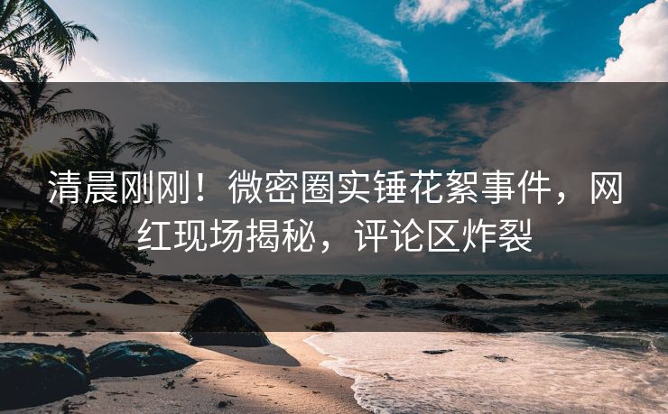 清晨刚刚！微密圈实锤花絮事件，网红现场揭秘，评论区炸裂