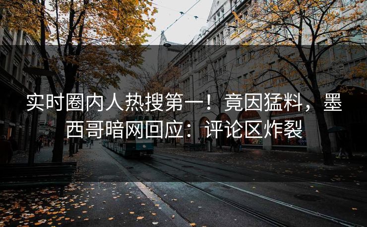 实时圈内人热搜第一！竟因猛料，墨西哥暗网回应：评论区炸裂