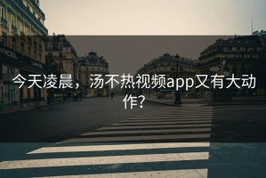 今天凌晨，汤不热视频app又有大动作？