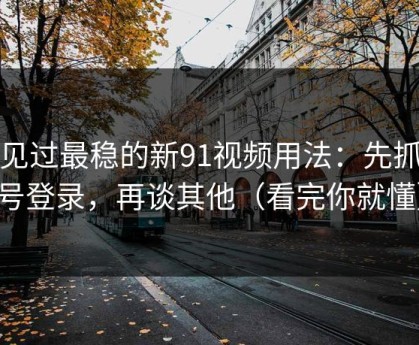 我见过最稳的新91视频用法：先抓账号登录，再谈其他（看完你就懂）