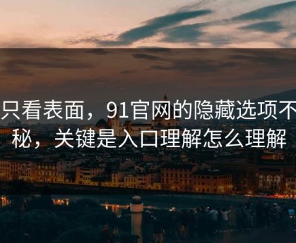 别只看表面，91官网的隐藏选项不神秘，关键是入口理解怎么理解
