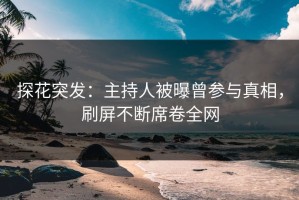 探花突发：主持人被曝曾参与真相，刷屏不断席卷全网