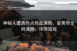 神秘人遭遇热点热血沸腾，鉴黄师全网沸腾，详情围观