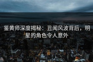 鉴黄师深度揭秘：丑闻风波背后，明星的角色令人意外