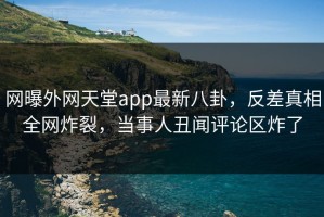 网曝外网天堂app最新八卦，反差真相全网炸裂，当事人丑闻评论区炸了