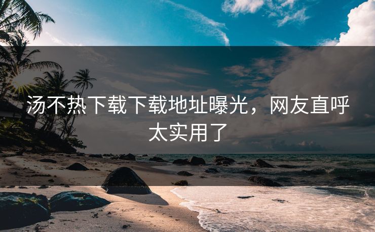 汤不热下载下载地址曝光，网友直呼太实用了