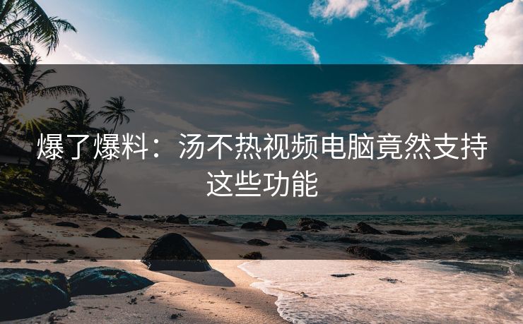 爆了爆料：汤不热视频电脑竟然支持这些功能