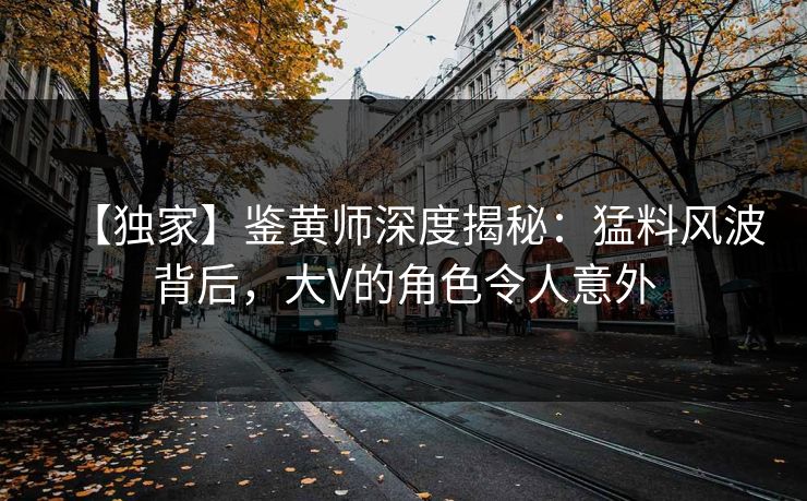 【独家】鉴黄师深度揭秘：猛料风波背后，大V的角色令人意外