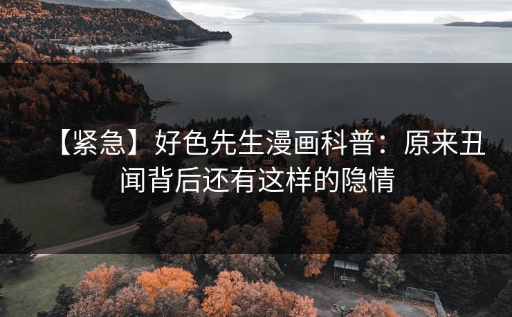 【紧急】好色先生漫画科普：原来丑闻背后还有这样的隐情