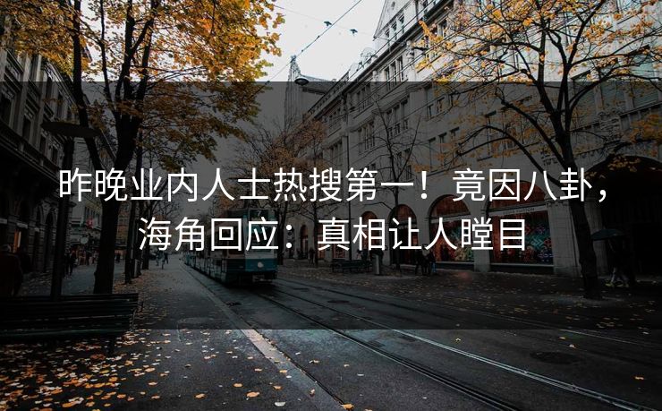 昨晚业内人士热搜第一！竟因八卦，海角回应：真相让人瞠目
